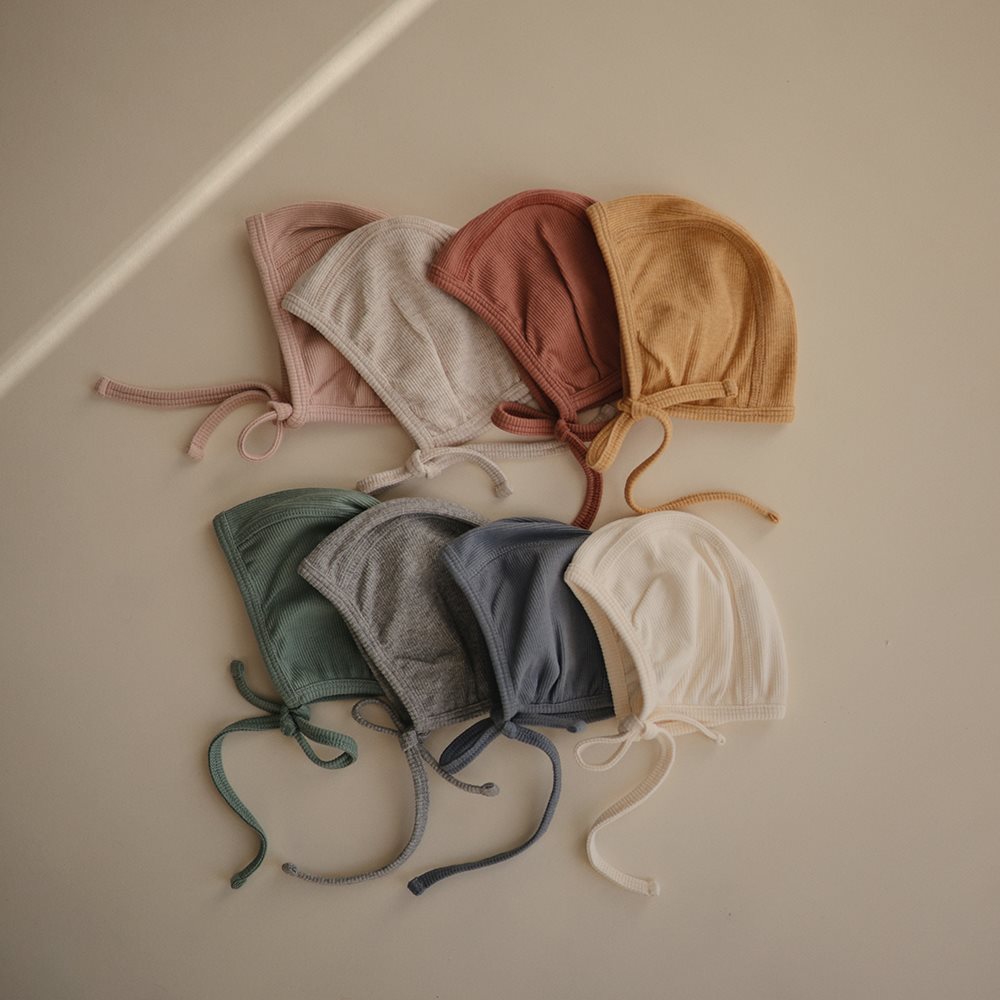 Ribbed Baby Bonnet (Mustard Melange)