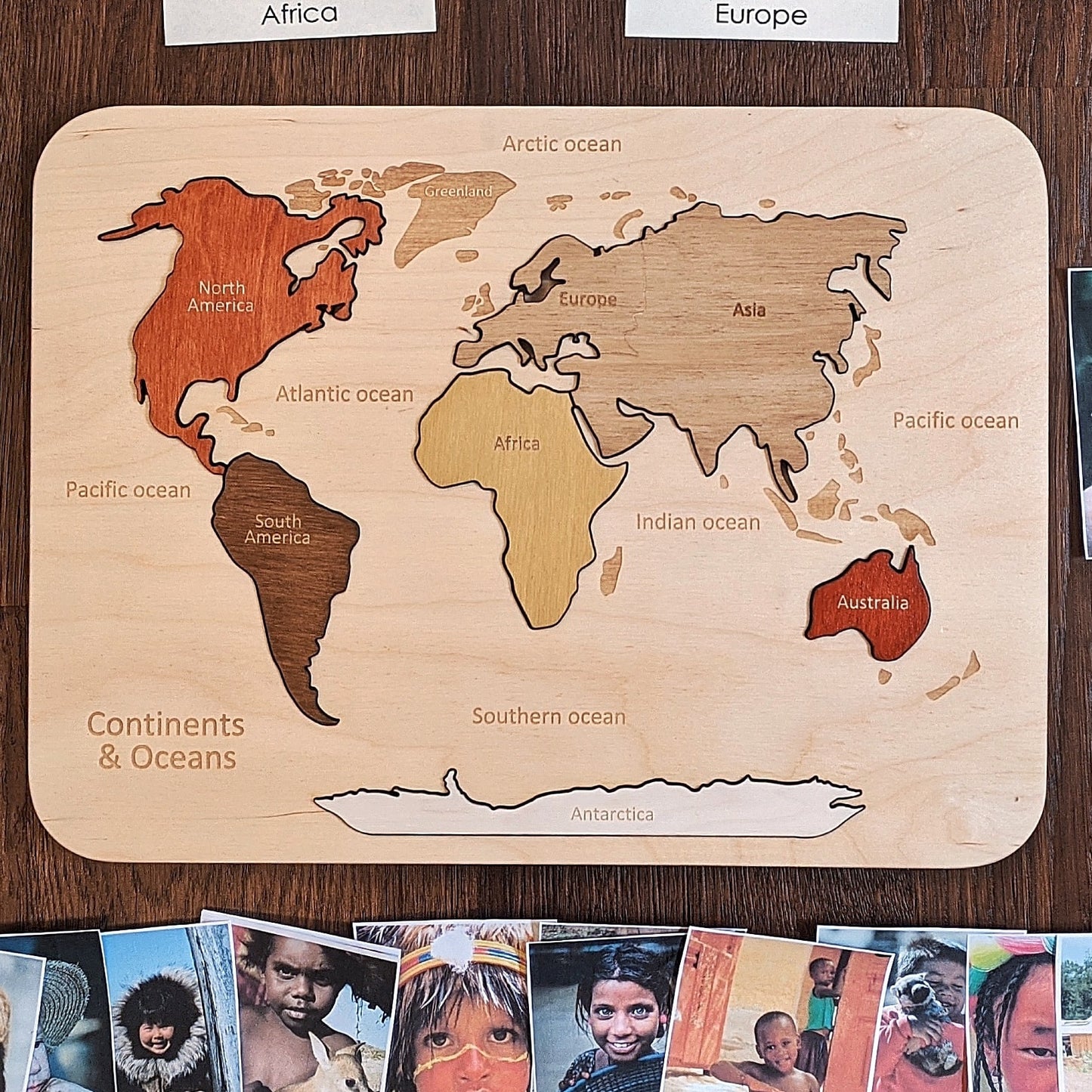 Montessori - Wooden World map puzzle