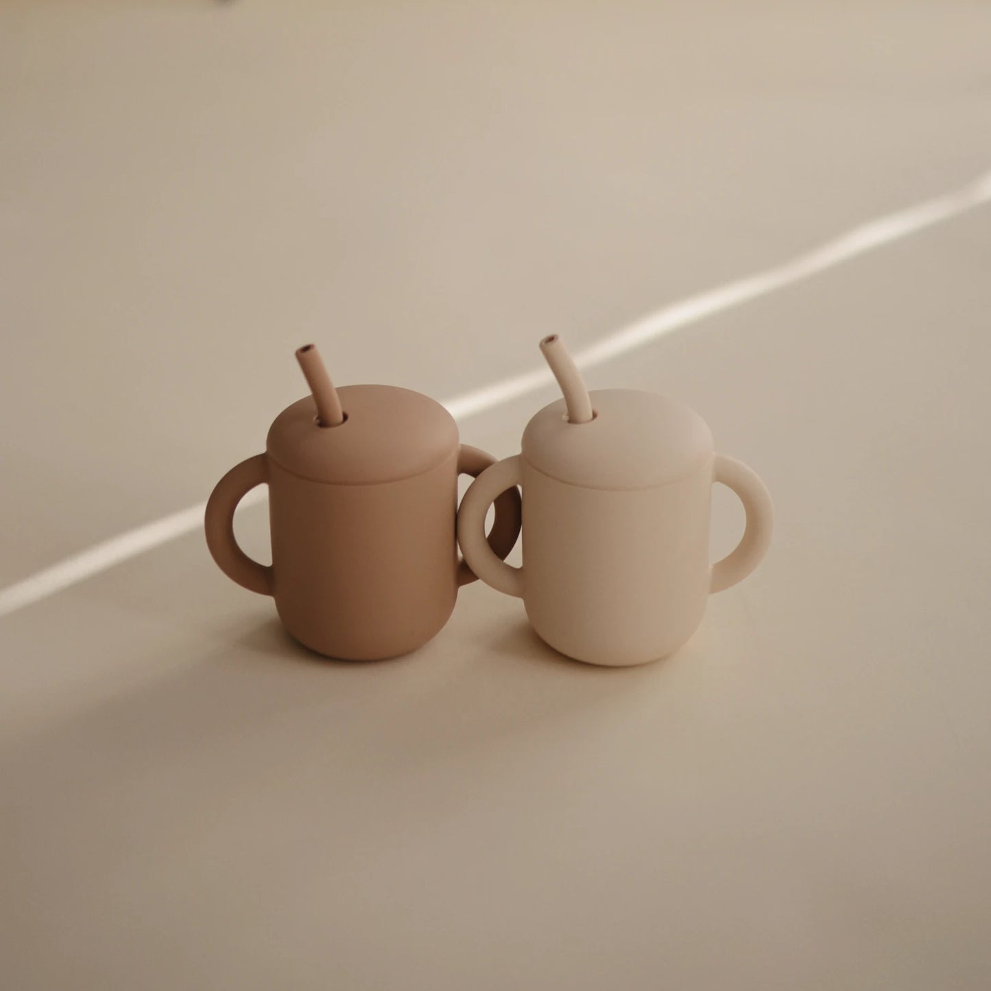 Silicone Training Cup + Straw (Natural)