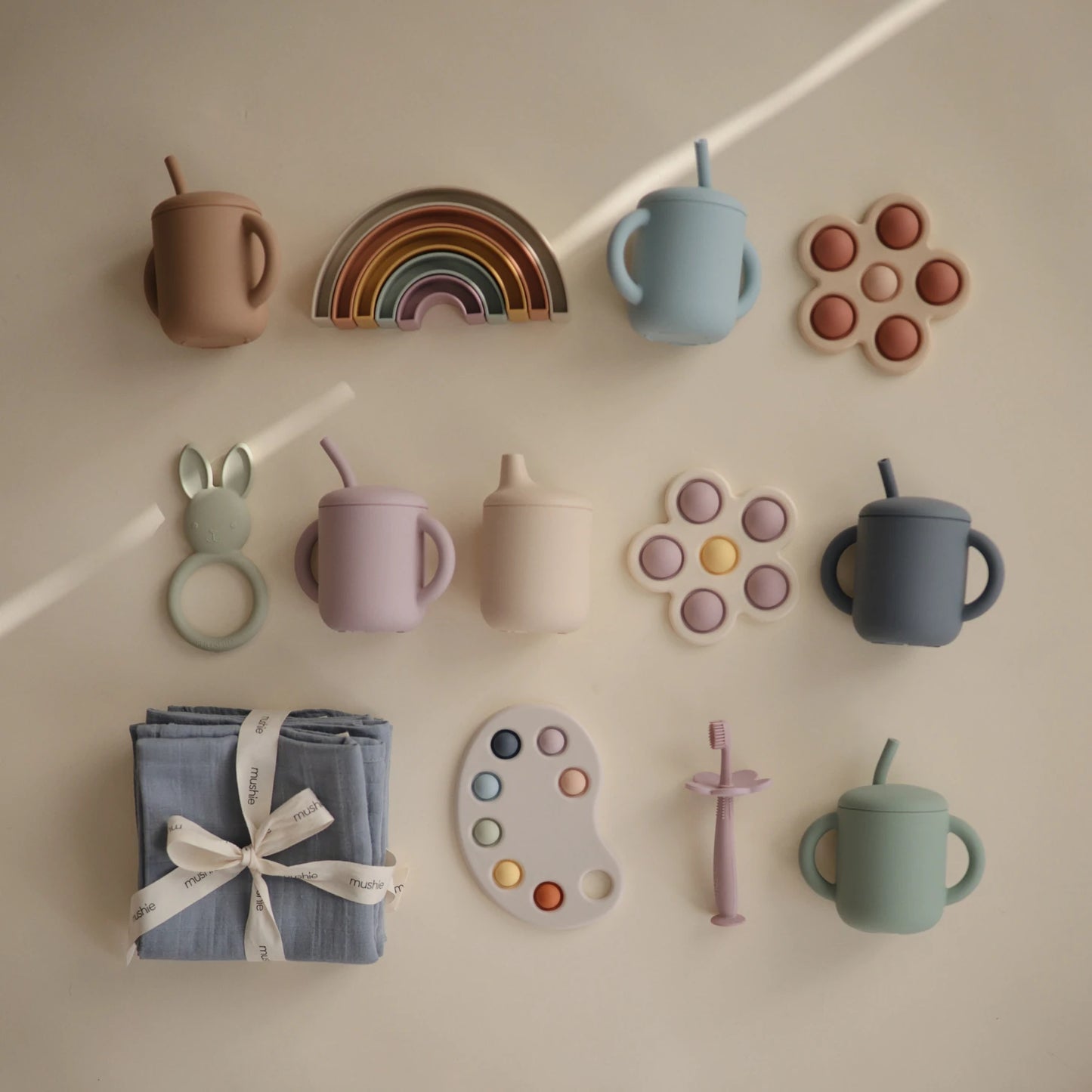 Silicone Training Cup + Straw (Natural)