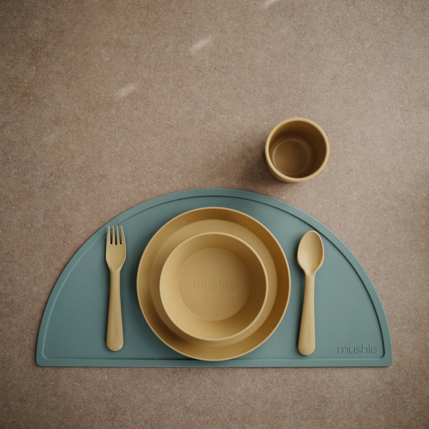 Dinnerware Fork and Spoon Set (Mustard)