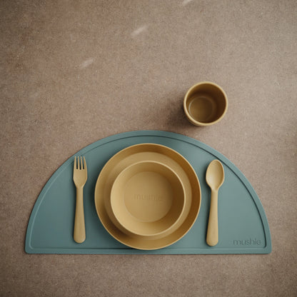 Dinnerware Fork and Spoon Set (Mustard)