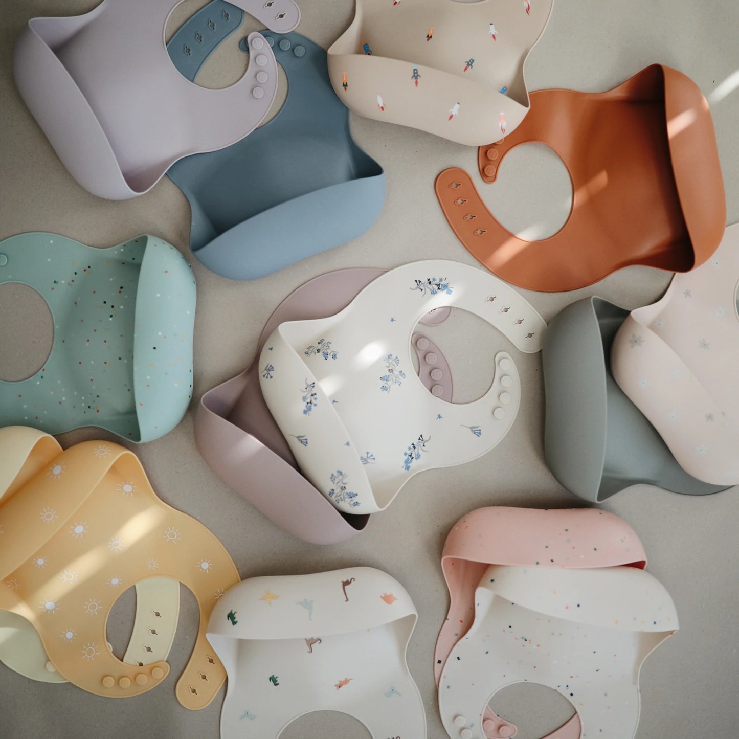 Silicone Bib (Cambridge Blue Confetti)