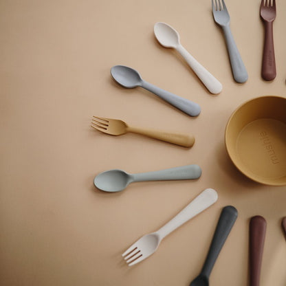 Dinnerware Fork and Spoon Set (Mustard)