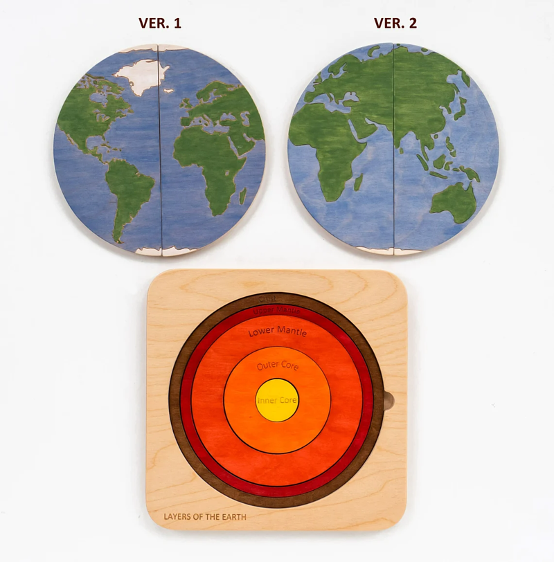 Montessori - Wooden puzzle Earth