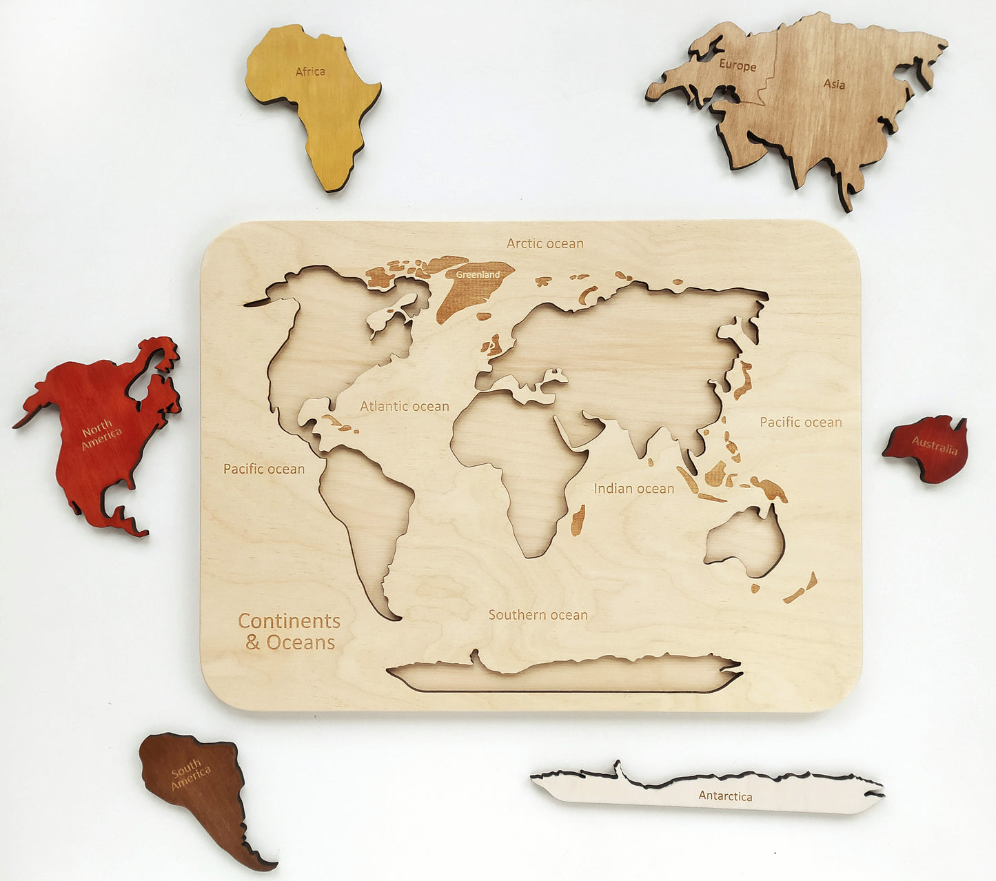 Montessori - Wooden World map puzzle