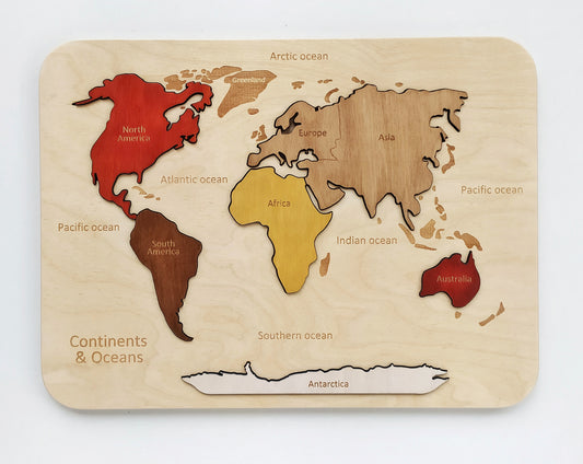 Montessori - Wooden World map puzzle