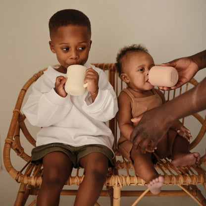 Silicone Training Cup + Straw (Natural)