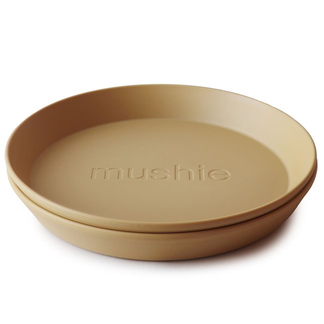 Round Dinnerware Plates, Set of 2 (Mustard)