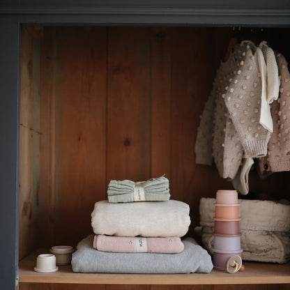 Knitted Baby Blanket Pointelle Blush