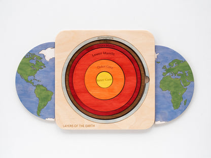 Montessori - Wooden puzzle Earth