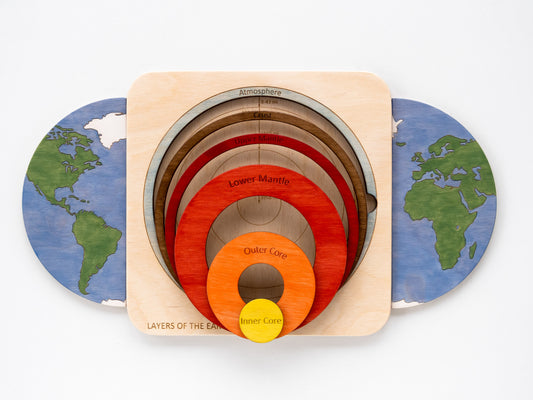 Montessori - Wooden puzzle Earth