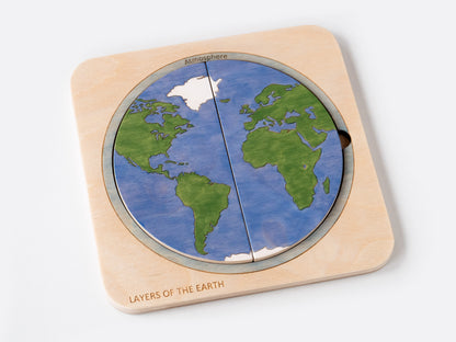 Montessori - Wooden puzzle Earth